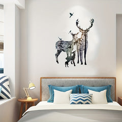 Deer Wall Stickers Elk Family Nordic Forest Painting for Home Decor