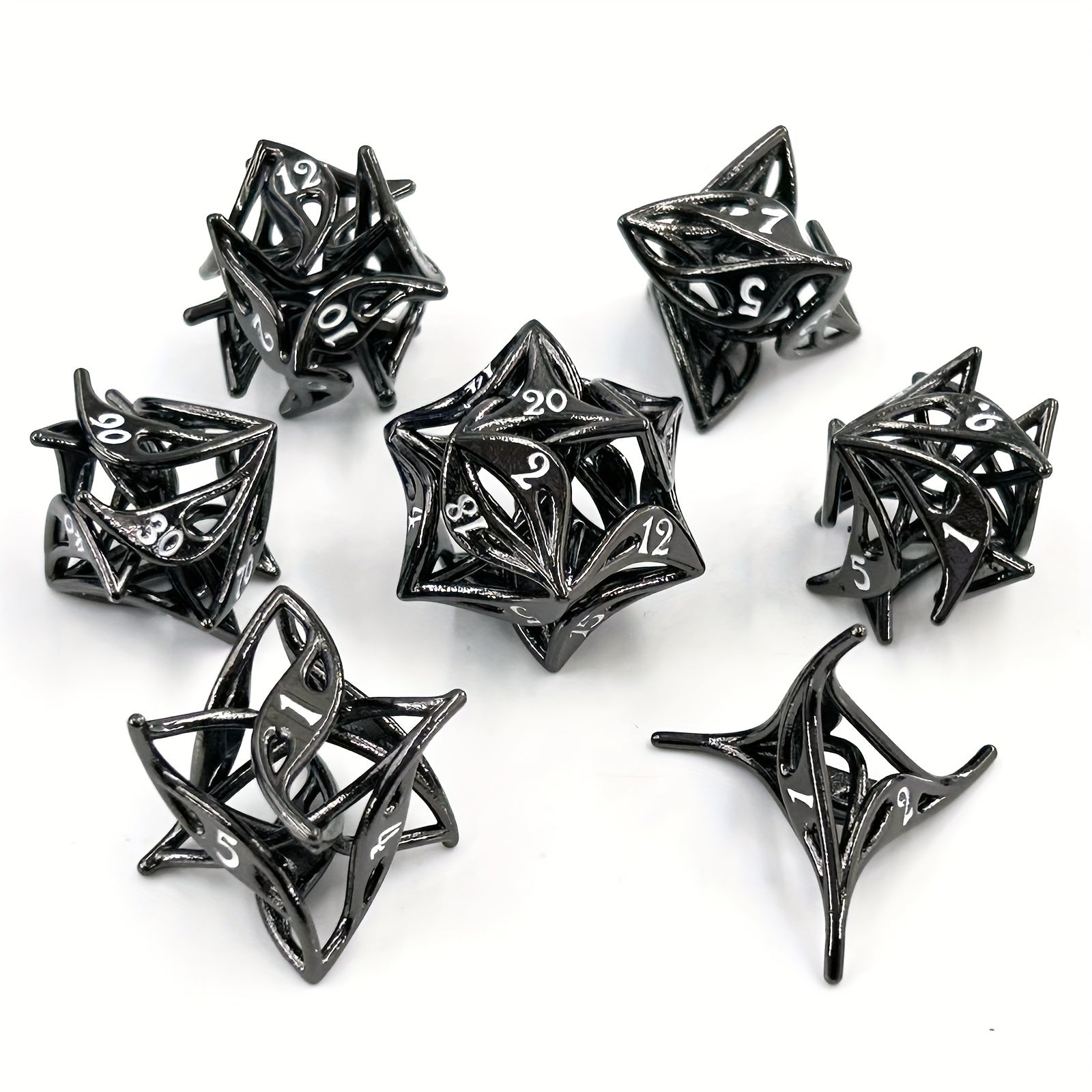 7pcs Hollow Flower Dice Polyhedral Dice Mini Dice For Game Entertainment