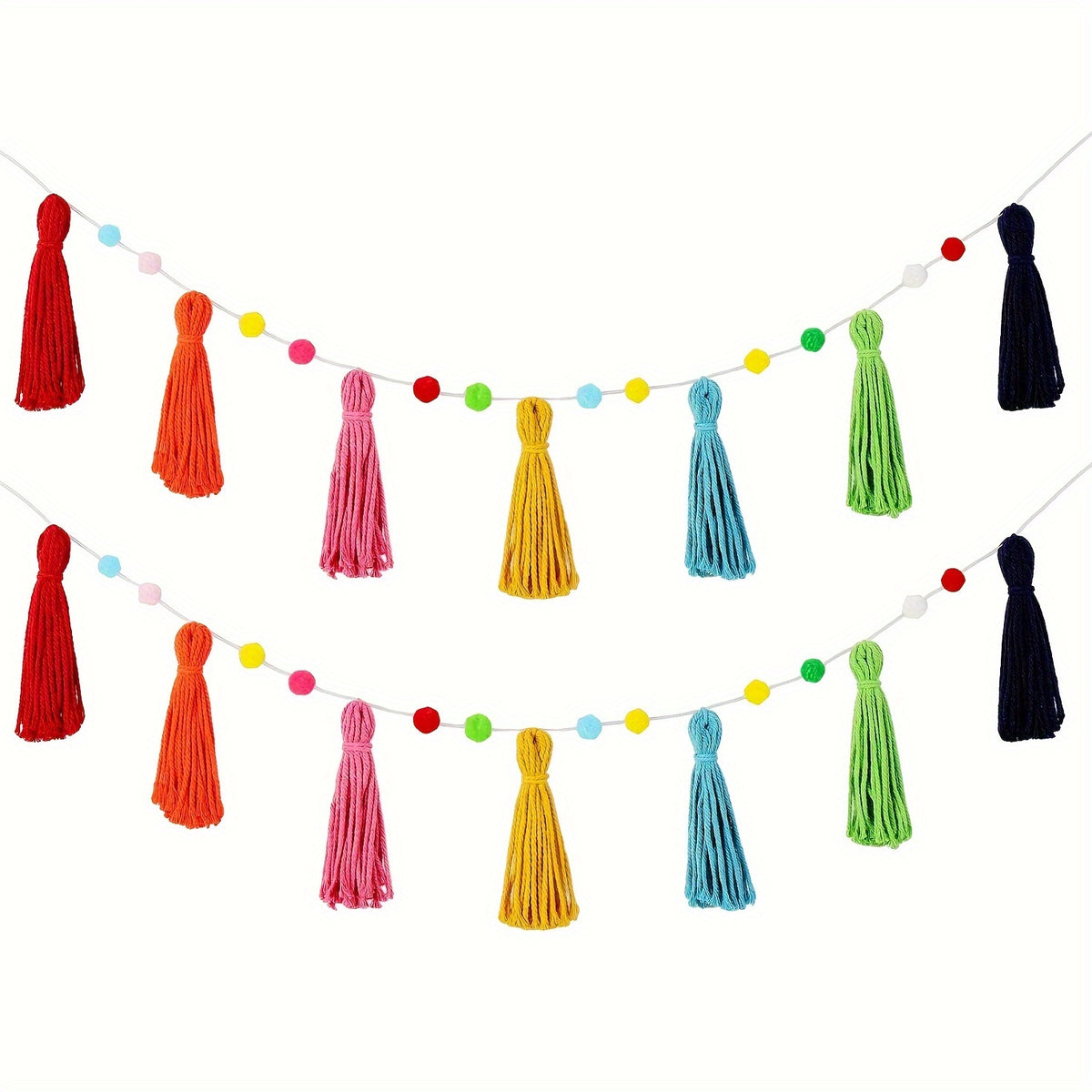 2pc Colorful Rainbow Bohemian Fringe Decoration Banner