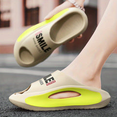 Unisex Alphabet Detail Non Slip Platform Slides