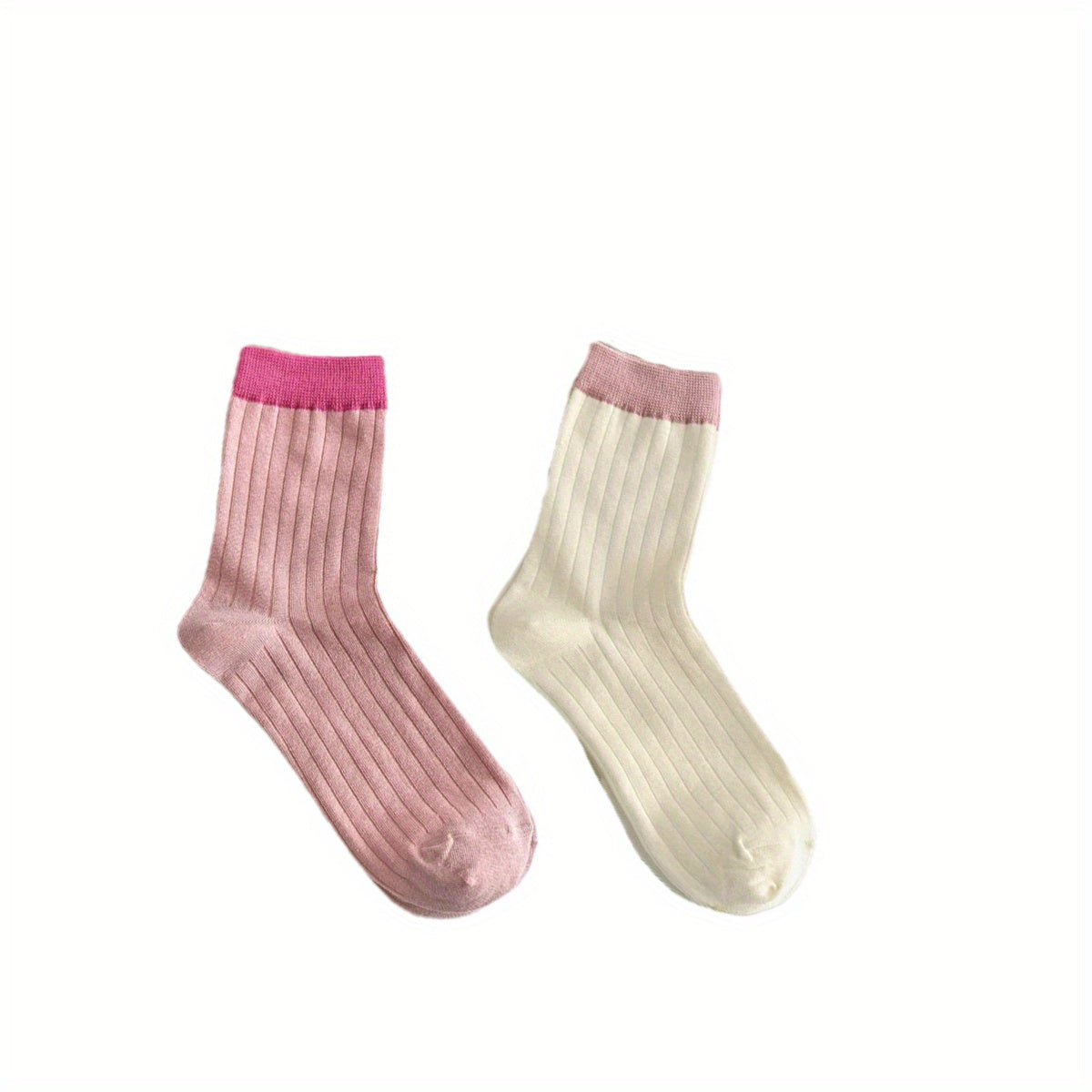 Colorblock Crew Socks Breathable Mid Tube Stockings