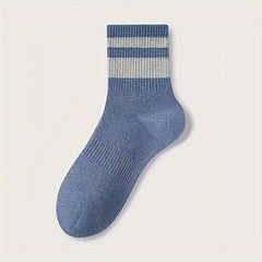 8 Pairs Striped Crew Socks Comfy & Breathable Women's Stockings