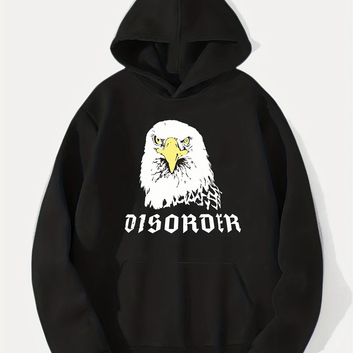 Comic Eagle Print Hoodie Men's Casual Pullover Hooded Sweatshirt