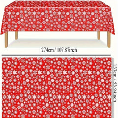 Christmas Snowflake Tablecloth Red Winter Tablecloth Colored Rectangular