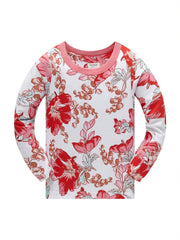 Floral Print Cotton Pajama Set for Boys