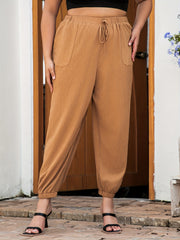  High Rise Tapered Leg Trousers With Pockets