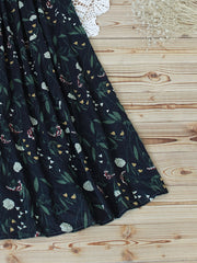  Leaf Print Ruched Cami Dress