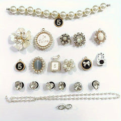 Pearl Rhinestone Shoe Pins Decor Set DIY Shoe Buckle Accessories
