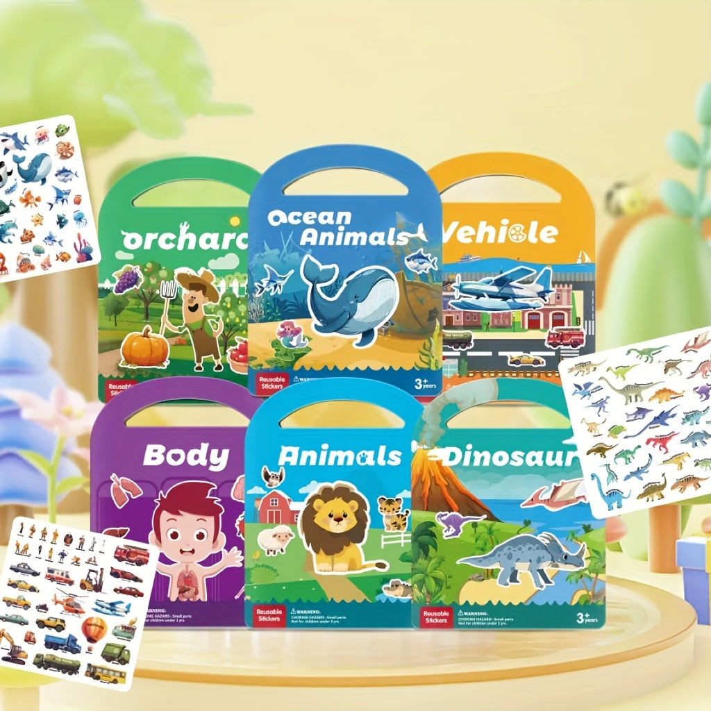 Kids Quiet Bubble Sticker Book - Animal & Transportation Themes