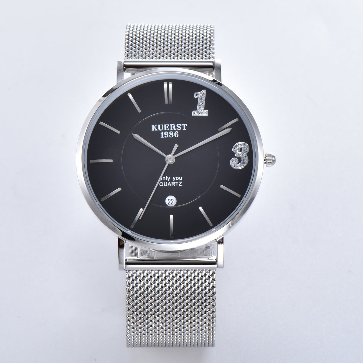 KUERST Teen s Watch Couple Mesh Strap Quartz Watch With Calendar