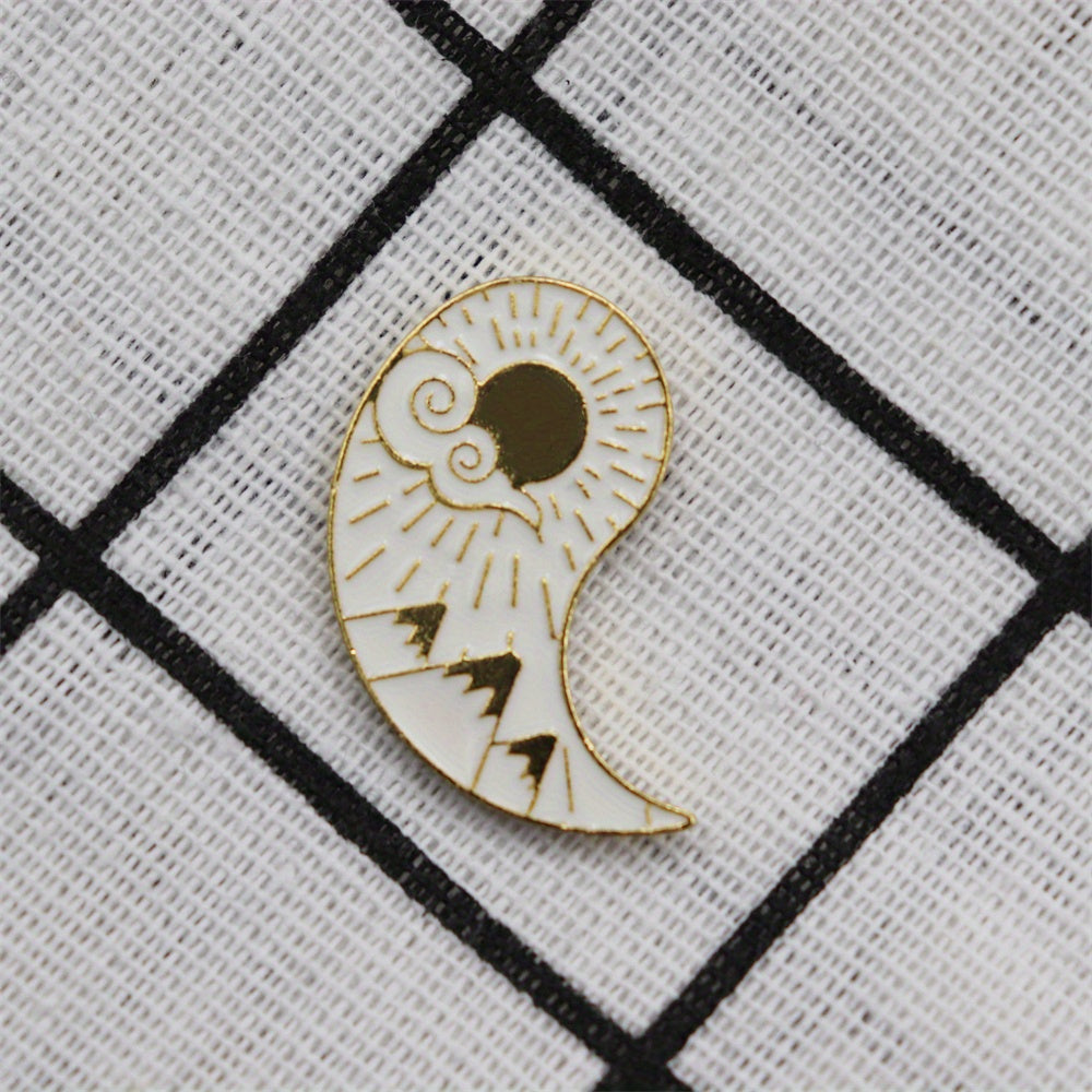 Tai Chi Gossip Array Enamel Brooch For Men