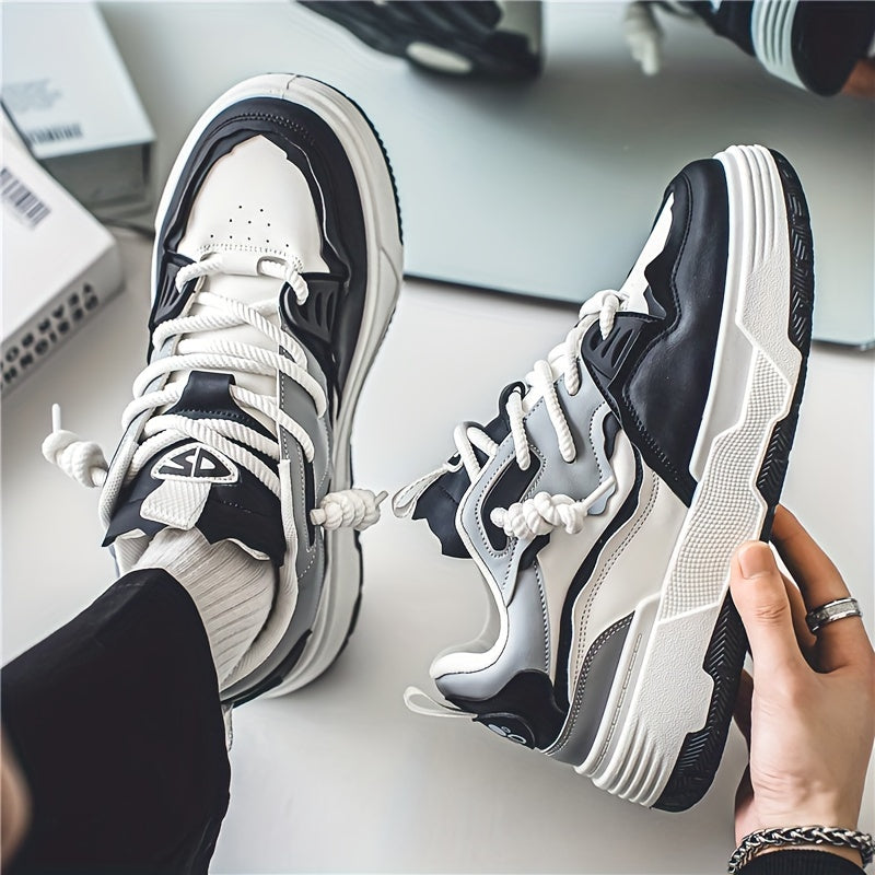 Men's Platform Skate Shoes Non Slip Lace Up Sneakers
