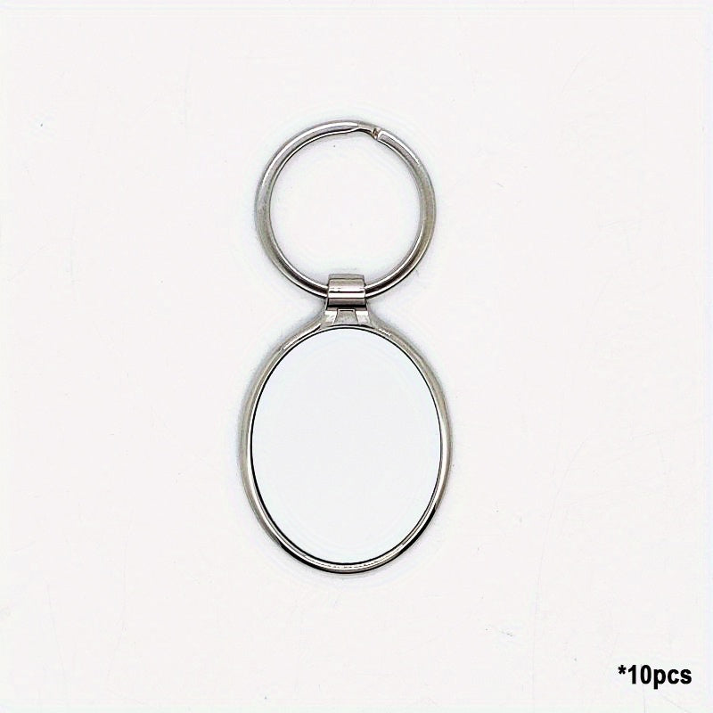 Sublimation Blank Oval Metal Keychain 10pcs