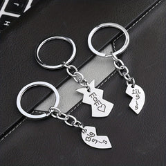 3Pcs Sister Mother Keychain Set Puzzle Keyring Mom Daughter Jewelry Gift