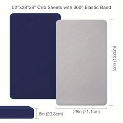 Navy Fitted Crib Sheet for Kids, Soft Polyester Mattress Protector