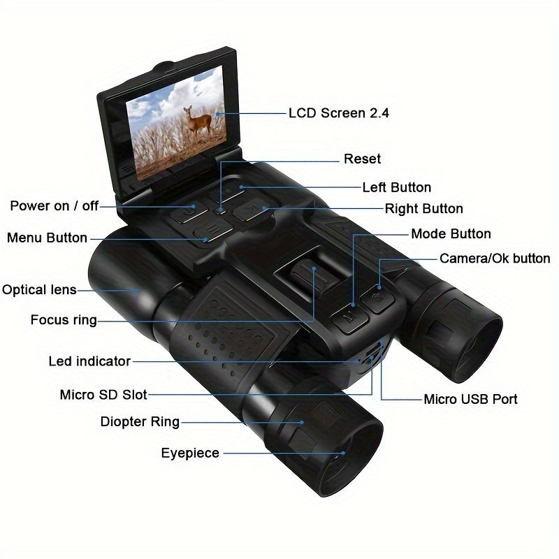 HD Binoculars Telescope with LCD Screen for Bird Watching