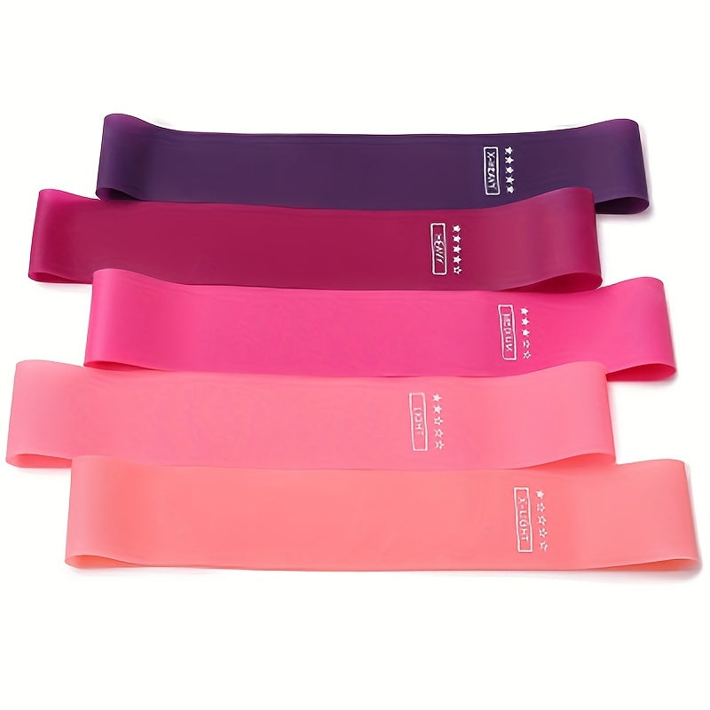 5 Piece Yoga Resistance Band Set for Leg, Hip, Thigh Toning