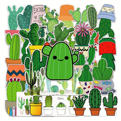 50pcs Cactus Waterproof Stickers for Water Bottles Laptop Scrapbook Lugg