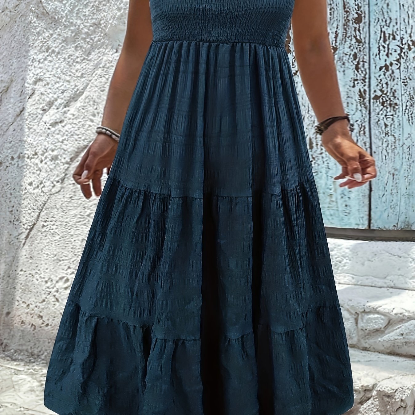  Solid Strapless Maxi Tube Dress