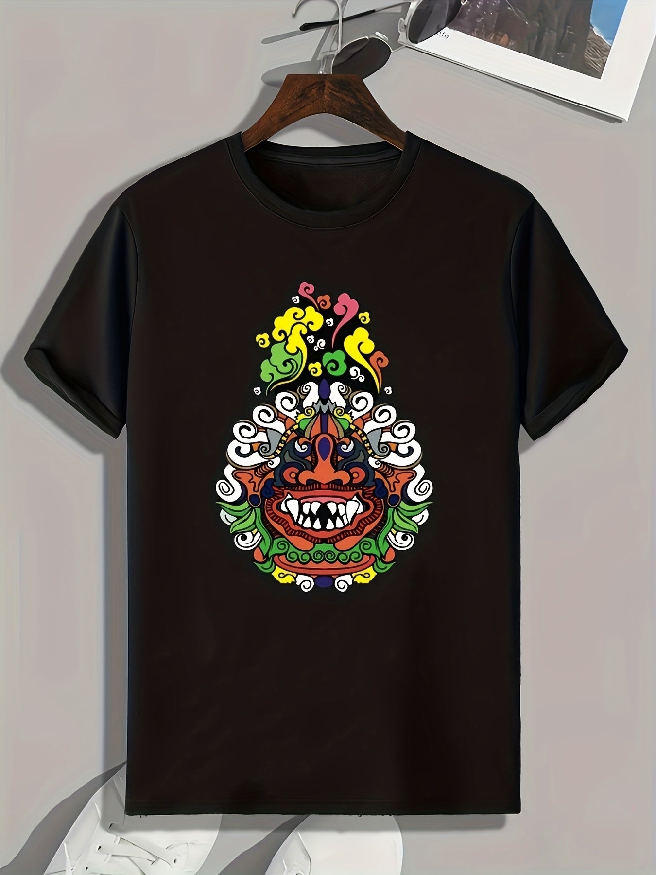 Monster Print Men's Graphic T-shirt for Summer