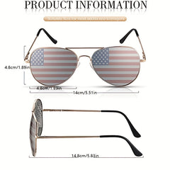 American Flag Sunglasses Top Bar Aviator Sun Shades Patriotic Glasses