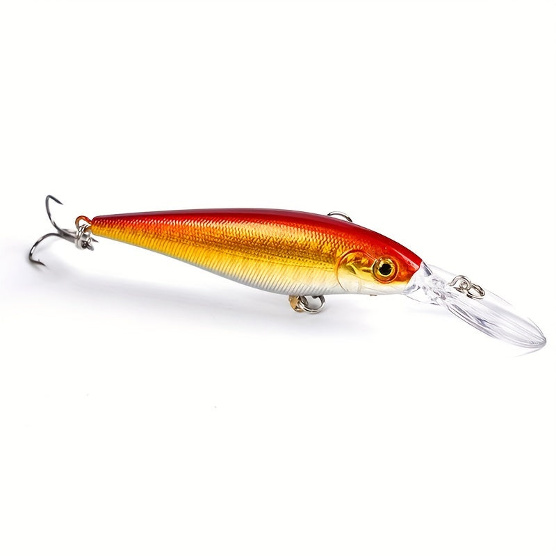 Floating Minnow Fishing Lure Long Tongue Crankbait Treble Hooks Bass Pike Tackle