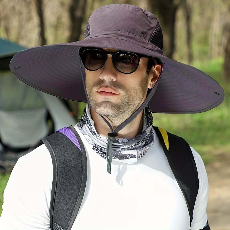 Men's Large Brim Bucket Hat Sun Protection Outdoor Activities