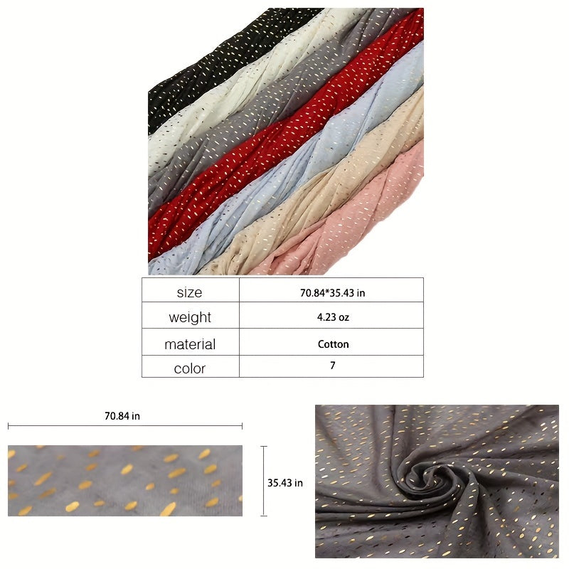 Hot Stamping Hijab Cotton Tassel Scarf Head Wrap