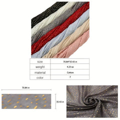 Hot Stamping Hijab Cotton Tassel Scarf Head Wrap