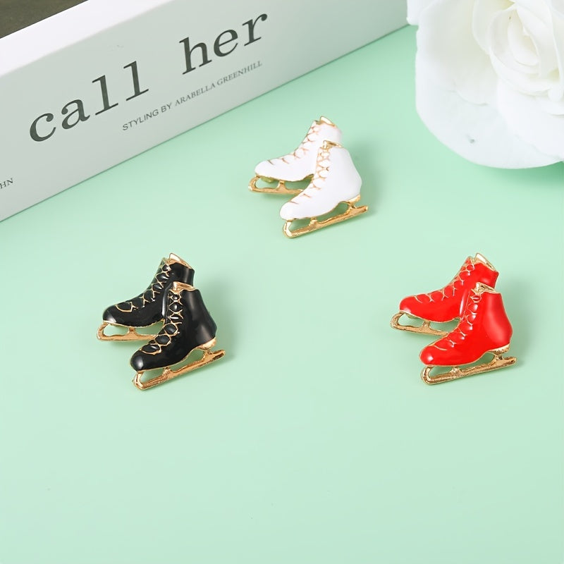 Ice Skating Brooch Team Sport Skater Jewelry Enamel Pin
