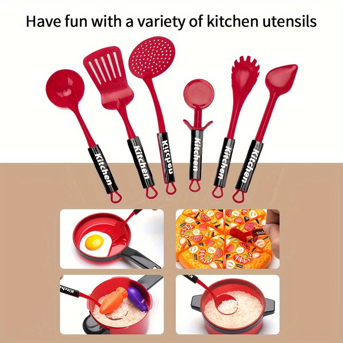 Kids Pretend Kitchen Set with Realistic Food and Vegetable Toys
