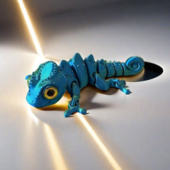 3D Printed Rainbow Chameleon with Realistic Eyes and Flexible Limbs