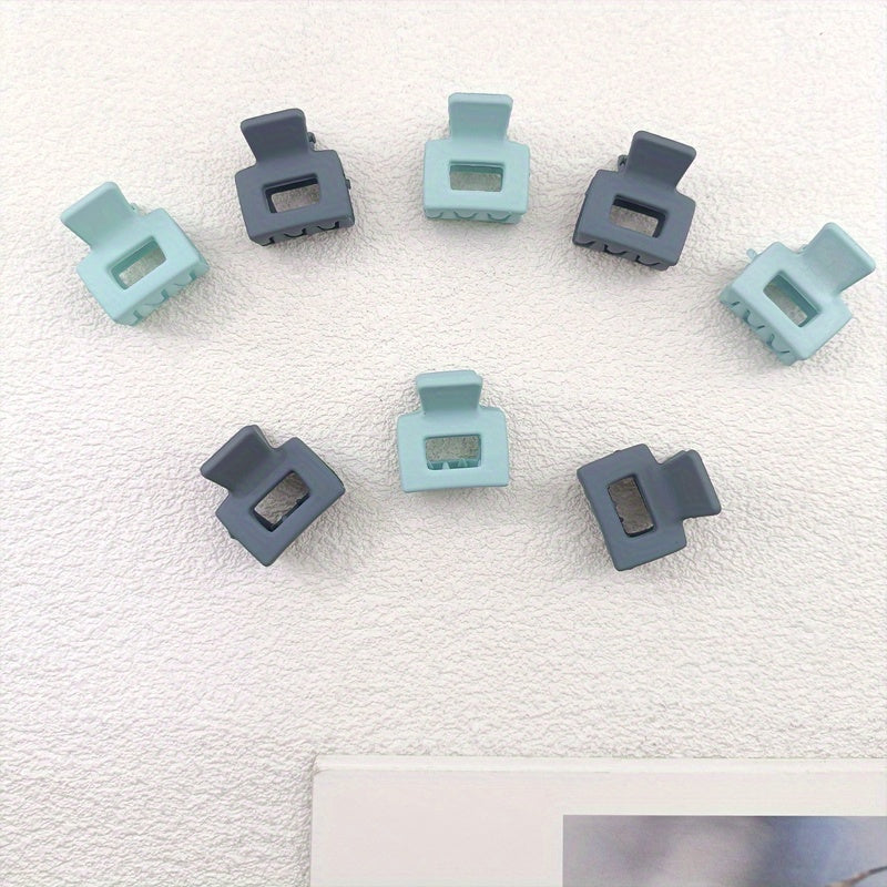 8pcs Small Solid Hair Claw Rectangle Hair Claw for Women Girls