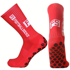 Anti Slip Silicone Athletic Socks - Sweat Absorbing Breathable Football Socks