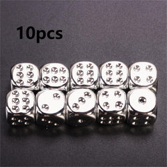 10pcs Metal Acrylic Dice for Family Entertainment Game