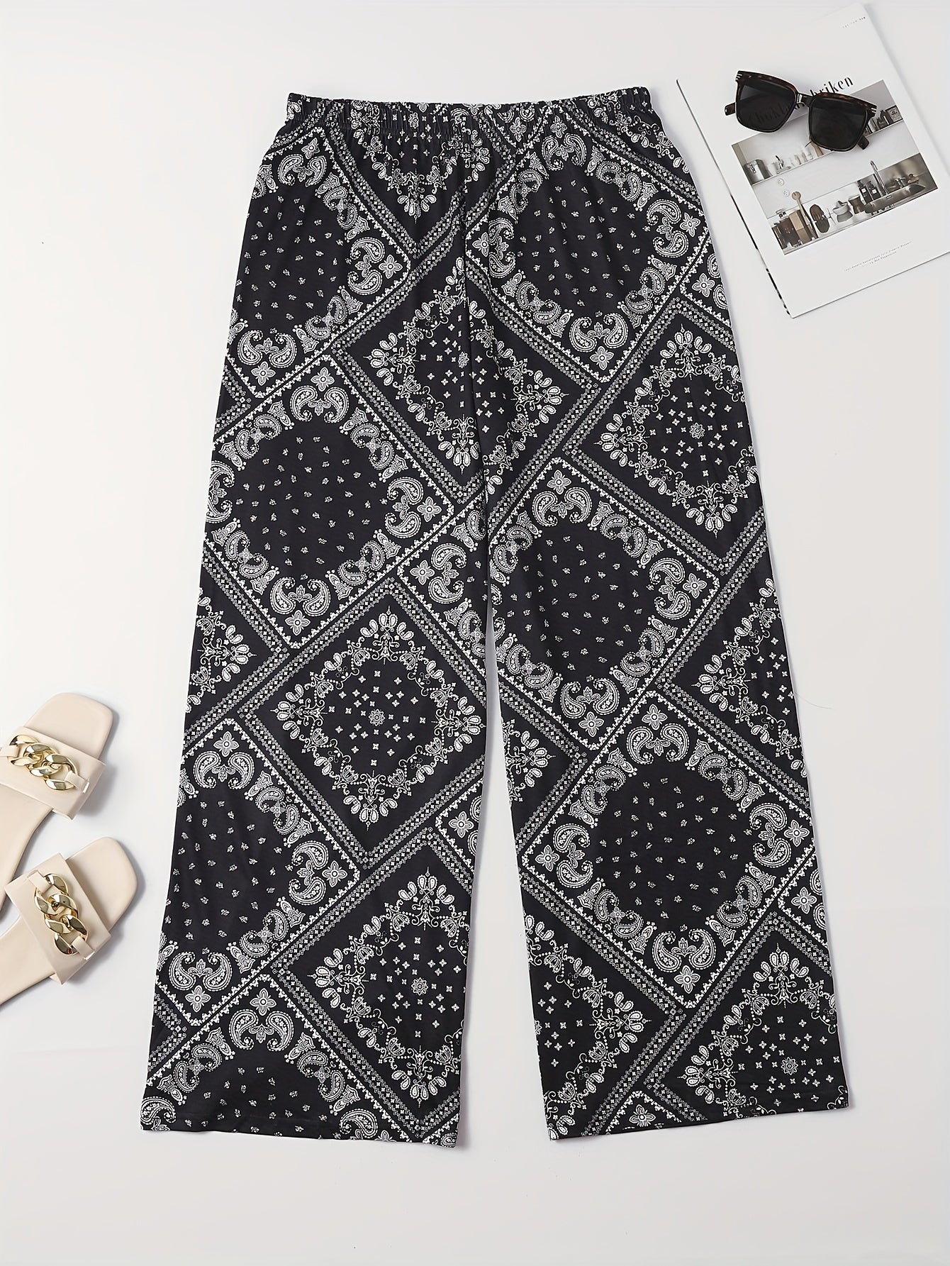  Boho Lounge Bottoms Wide Leg Sleepwear Pants