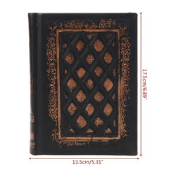 Vintage PU Leather Gospel Book Relief Bible Journal Antique Travel
