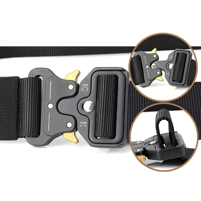 Men's Military Tactical Belt Nylon Web Work Gear Key Hook Set Heavy Duty Buckle