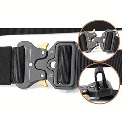 Men's Military Tactical Belt Nylon Web Work Gear Key Hook Set Heavy Duty Buckle