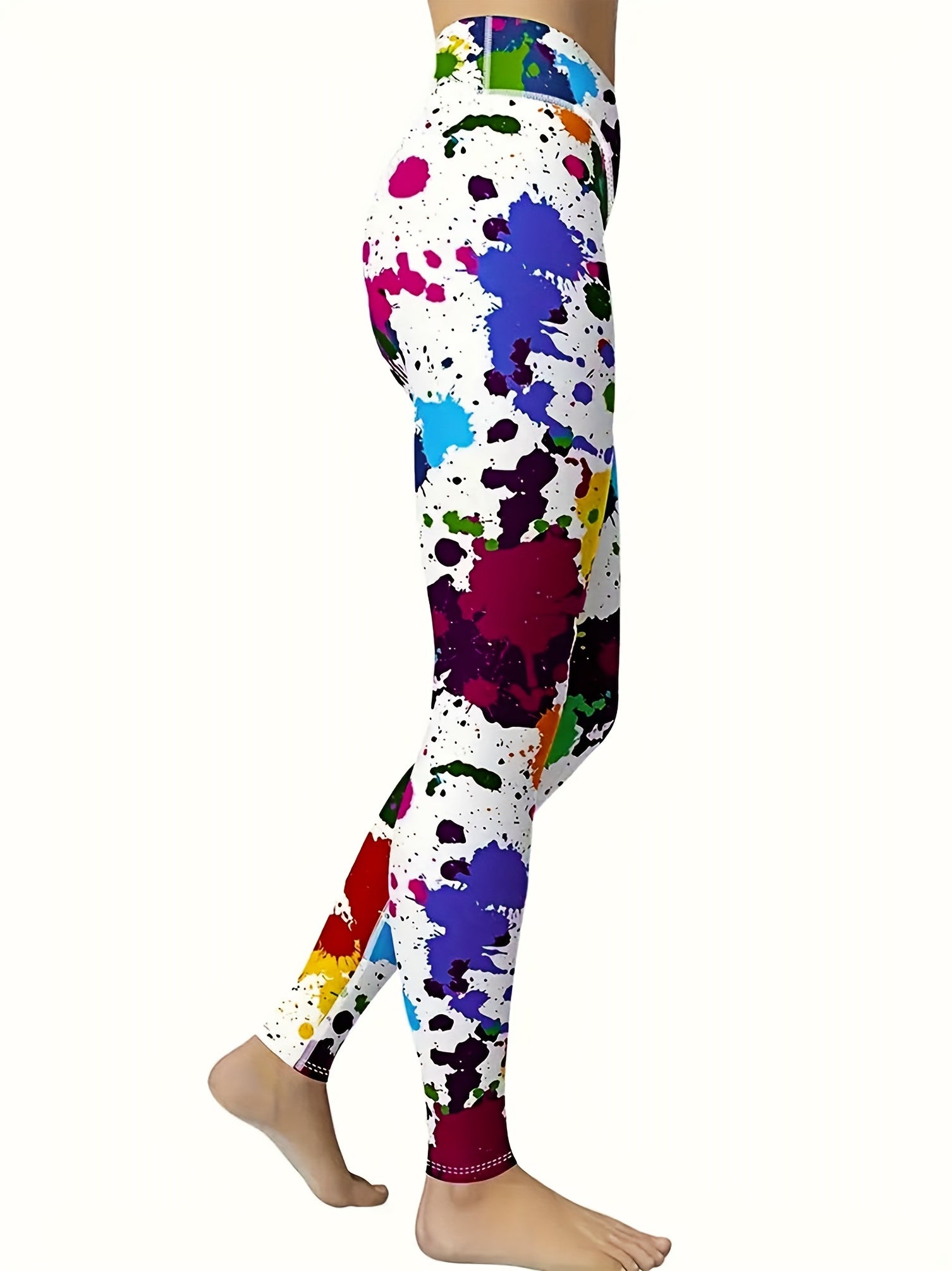 Graffiti Printed Yoga Leggings High Stretch Workout Pants