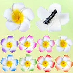 24pcs Flower Hawaii Style Hair Clips for Tropical Party Decorations