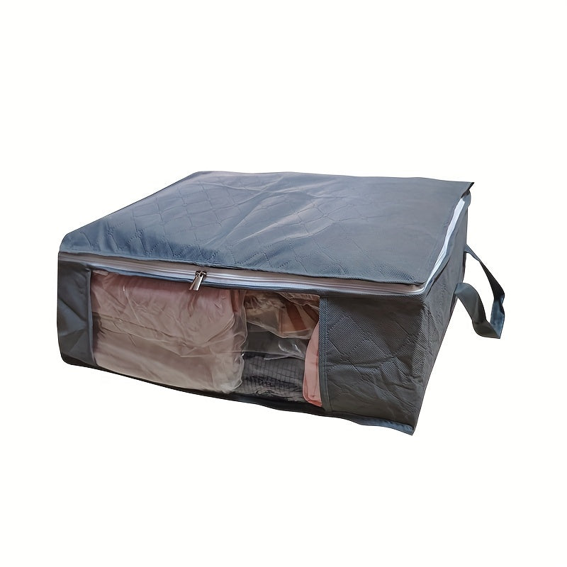 Clear Cloth Storage Bag Plaid Embossed Double Zipper Quilt Luggage Packing Bag