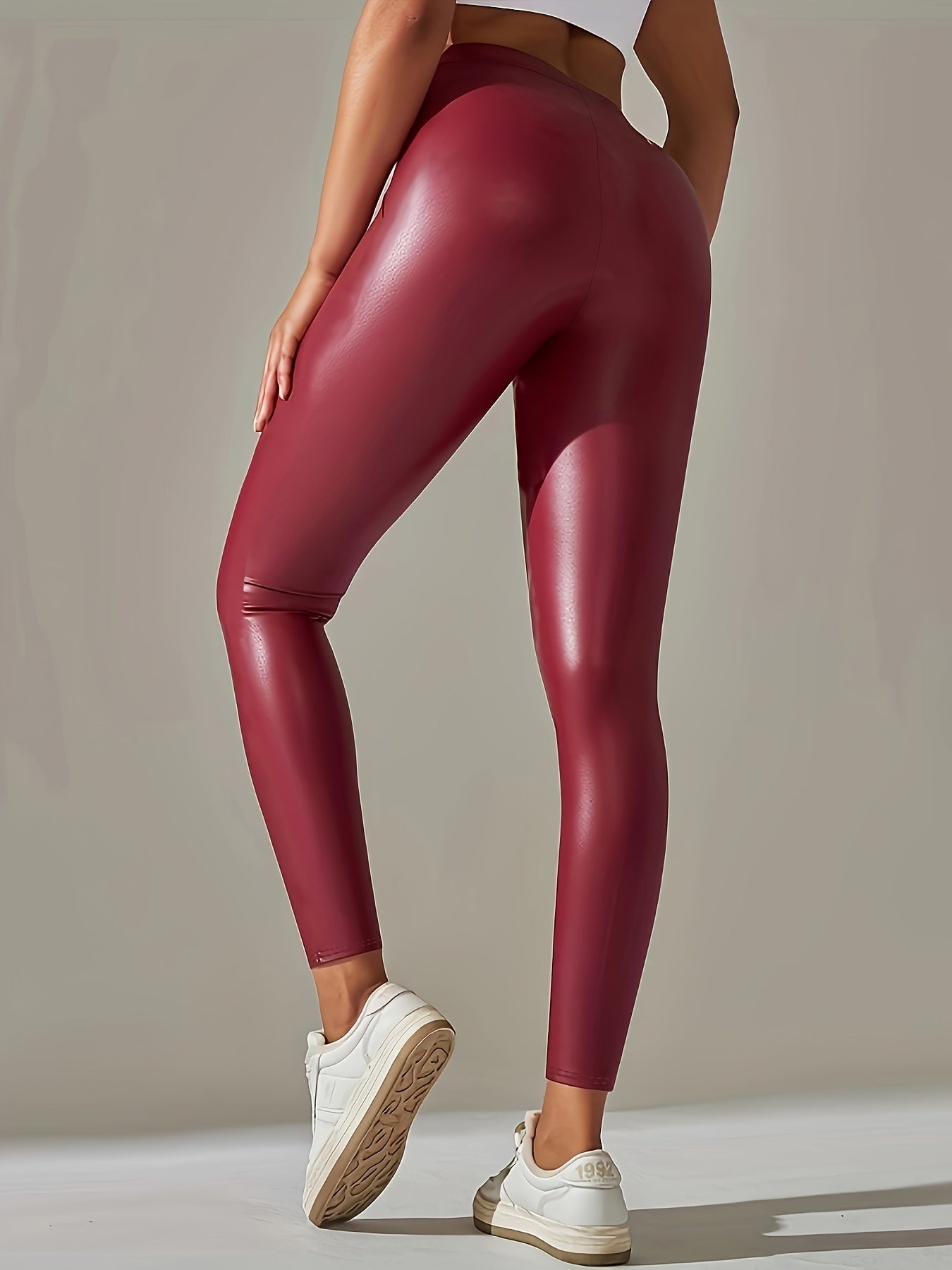  Faux Leather High Rise Leggings