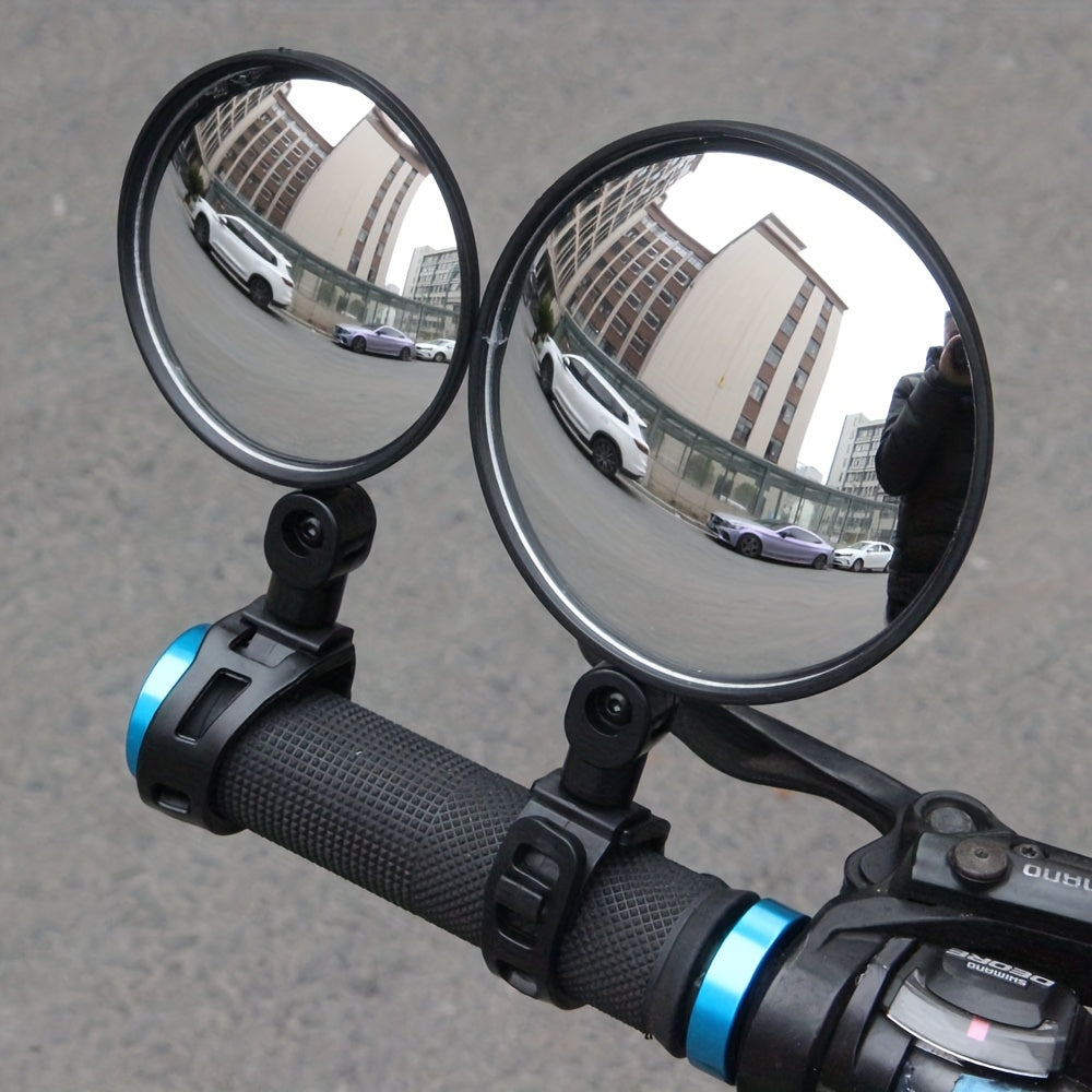 360 Degree Rotating Bike Mirror for Rear View Safety Universal Handlebar Mount