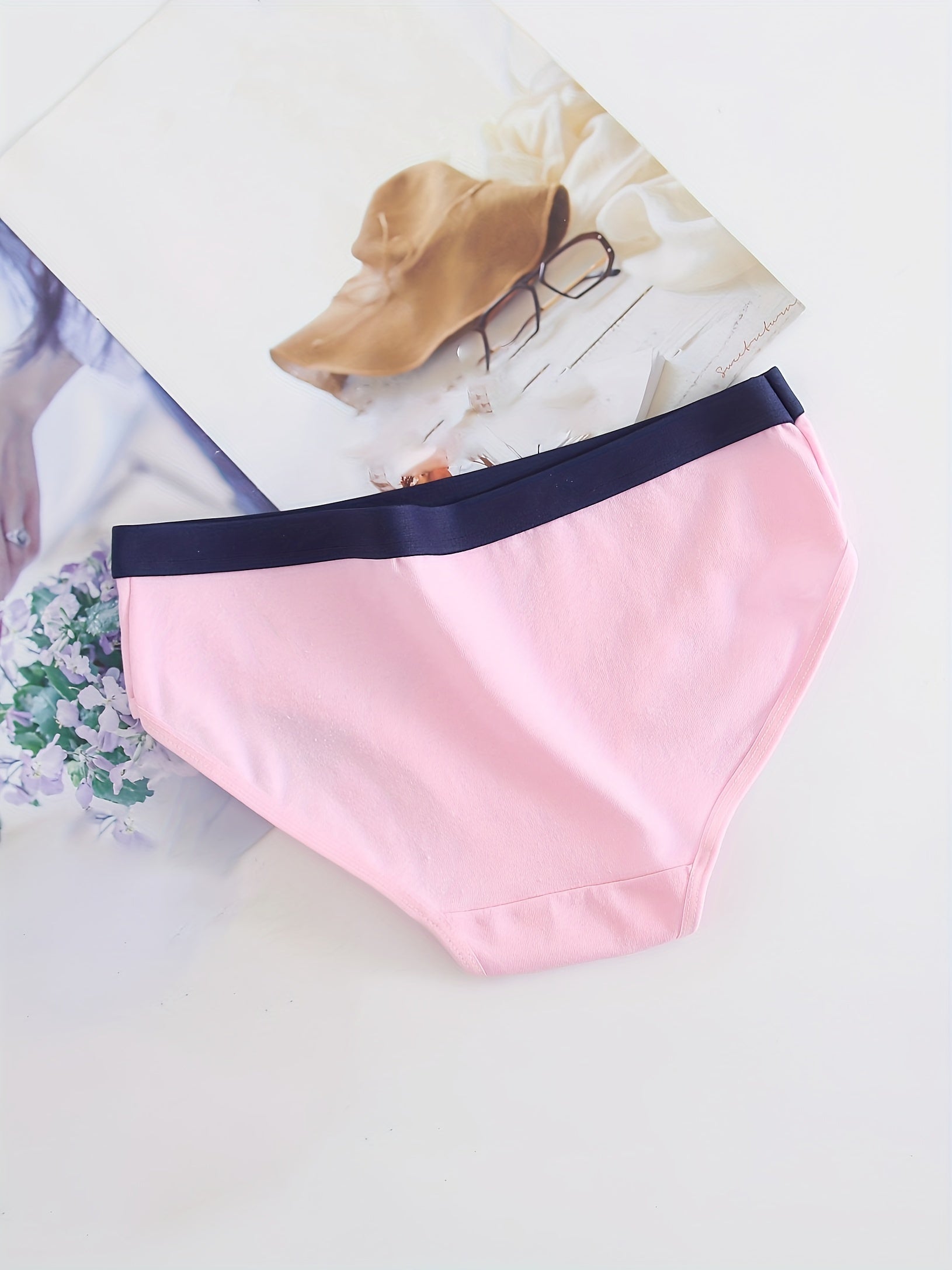 5pcs Cotton Cartoon Briefs Panties Set For Women