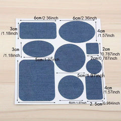 Denim Patch Multiple Sizes for Repairing Holes and Decorating Clo