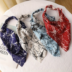 Floral Print Chiffon Triangle Scarf Bandana Boho Head Wrap Hair Accessory
