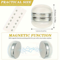 8pcs Magnetic Veil Set for Weddings Bridal Parties - Minimalist Style