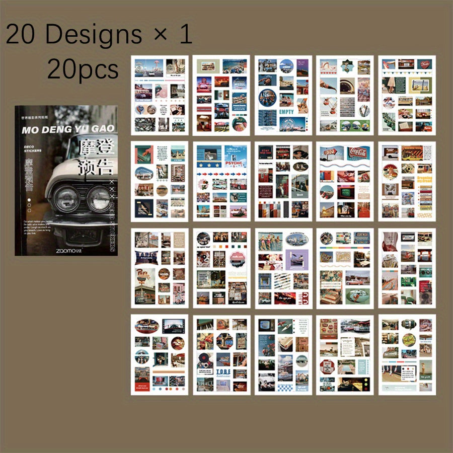 20 Sheets Washi Paper Magazine Material Sticker Book World Shrink Series