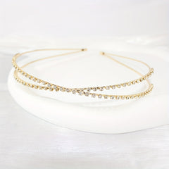 Crossed Rhinestone Headband Skinny Headdress Hair Band for Wedding